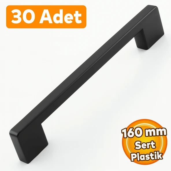 (SERT PLASTİK) 30 Adet Köprü 160 Mm Siyah Mobilya Mutfak Çekmece Dolap Dolabı Kulpu Kulbu Kulpları ürün görseli 1