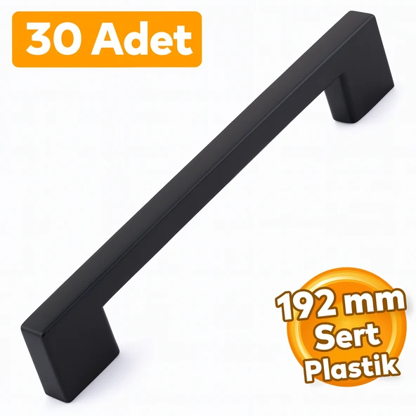 (SERT PLASTİK) 30 Adet Köprü 192 Mm Siyah Mobilya Mutfak Çekmece Dolap Dolabı Kulpu Kulbu Kulpları ürün görseli 1