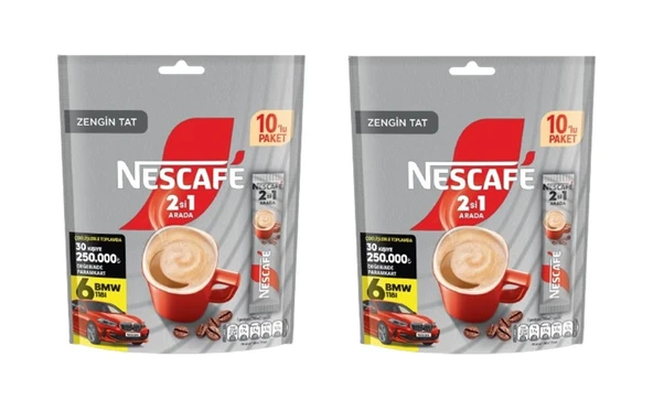 Nescafe 2si1 Arada Granül Kahve 10'lu Paket (2 ADET) ürün görseli 1