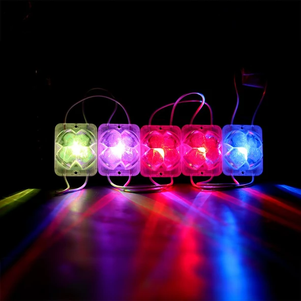Powermaster PM-14718 12 Volt 2 Watt RGB Yanıp Sönen Çakar 4333-3030 Modül Led 43X33x28mm ürün görseli 1