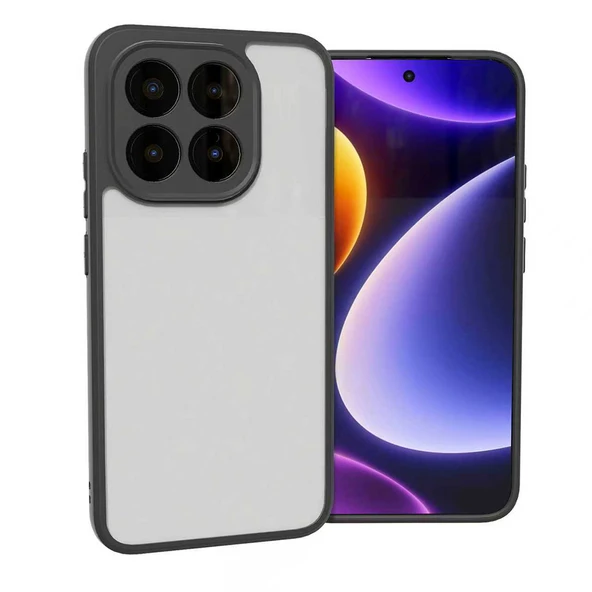 Gpack Xiaomi 15T uyumlu Kılıf Roll Arkası Şeffaf Plastik Kenar Silikon Airbagli ürün görseli 1
