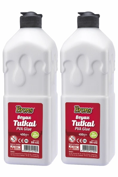 Beyaz Tutkal 450 gr 2 Adet Brons Beyaz Mobilya Yapıştırıcısı Tutkalı 450 gr Ahşap Tutkalı Su Bazlı Çok Amaçlı Beyaz ürün görseli 1