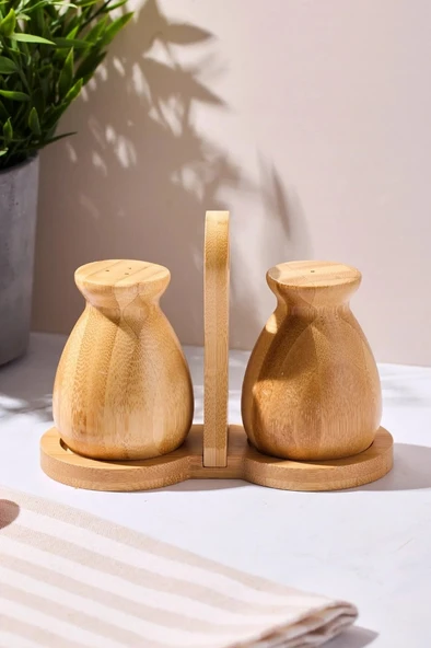 Perotti Duke 2 Li Bambu Standlı Tuzluk Biberlik 16594 ürün görseli 1