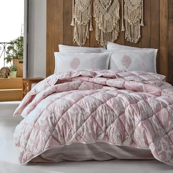 Clasy Ranforce %100 Pamuk Tek Kişilik Yorgan Seti Fiorita V1 Pembe ürün görseli 1