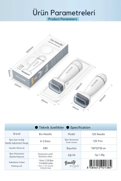 Bio Needle 120 - Dermaroller Titanyum İğne - Resim 7
