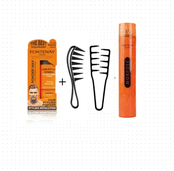 Fontenay Saç Pudra Toz Wax Ultra Strong + Mucizevi Şekil Tarağı + Şekil Tarak + Saç Sprey 4'Lü Set ürün görseli 1
