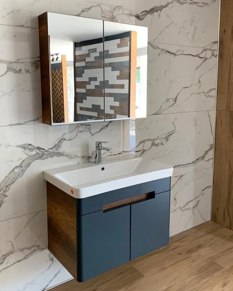 TREND 80 CM BANYO DOLABI (BAROK-ANTRASİT) ürün görseli 1