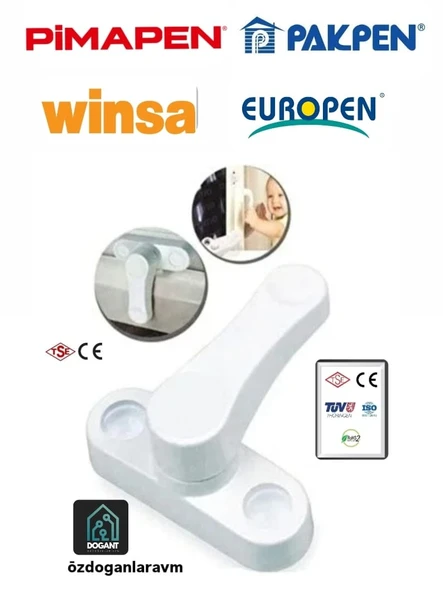 Pimapen Pencere Emniyet Hırsızlık Güvenlik Çocuk  Kilidi 3Adet ürün görseli 1