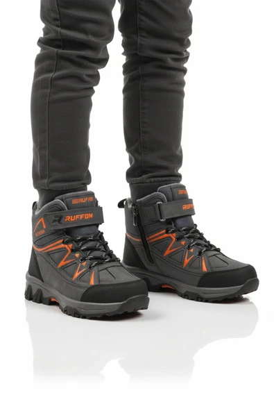 Füme Turuncu Polarlı Erkek Çocuk Sneaker Bot ürün görseli 1