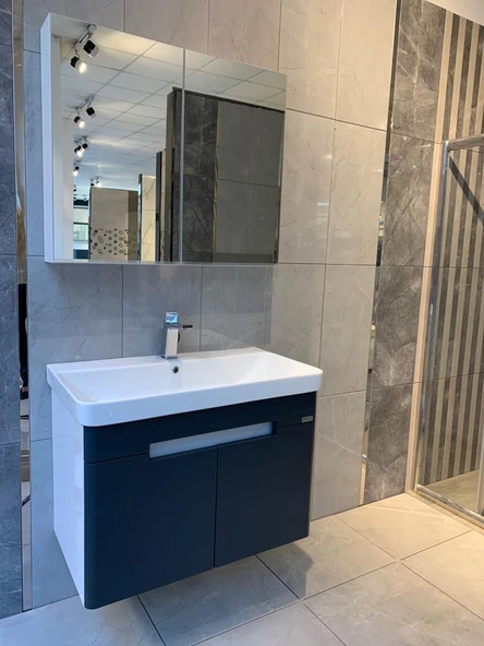 TREND 80 CM BANYO DOLABI (BEYAZ-ANTRASİT) ürün görseli 1