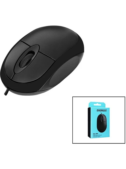 Everest SM-385 Kablolu USB 1200 Dpı Optik Mouse Kutulu (5361) ürün görseli 1