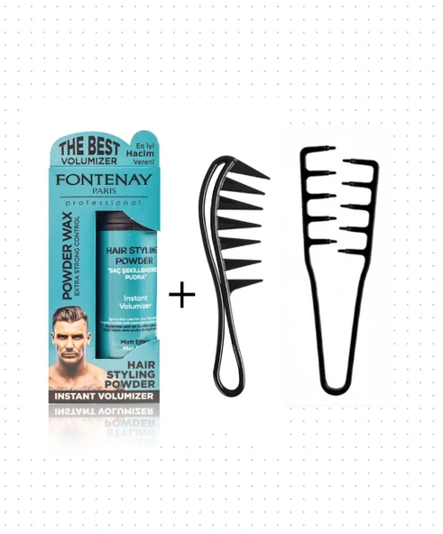 FONTENAY SAÇ PUDRA TOZ WAX MAT EFFECT 20GR + MUCİZEVİ ŞEKİL TARAĞI + ŞEKİL TARAK 3'LÜ SET ürün görseli 1