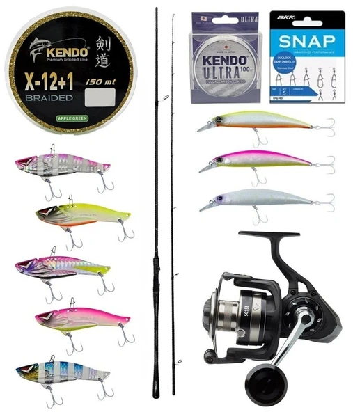 Yek Outdoor Pro Spin Seti Kendo K10 Long casting 2.70cm 90XH 15-60gr Olta Kamışı&Savage Gear SGS8 4000 FD 8+1BB Olta Makinesi ürün görseli 1