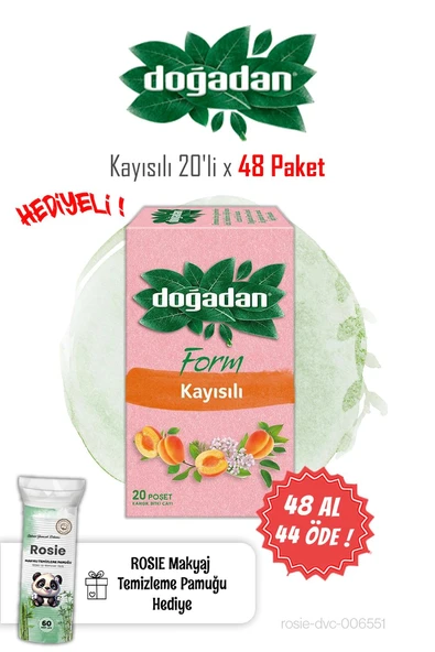 Doğadan 48 AL 44 ÖDE Form Çay 20'li Kayısılı ve Rosie Pamuk ürün görseli 1