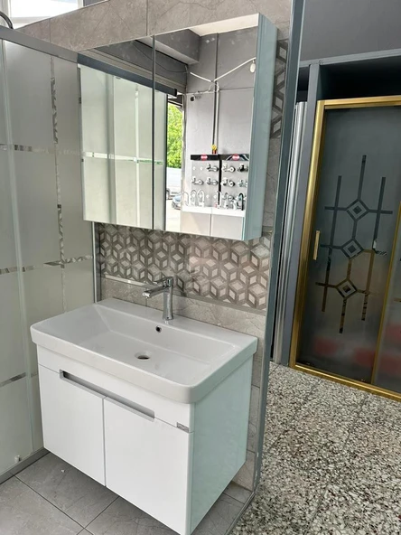 TREND 80 CM BANYO DOLABI (BEYAZ-BEYAZ) ürün görseli 1