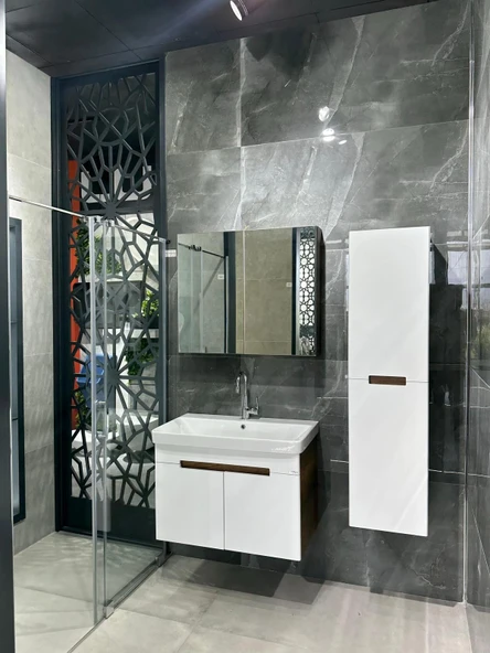 TREND 80 CM BANYO DOLABI (BAROK-BEYAZ) ürün görseli 1