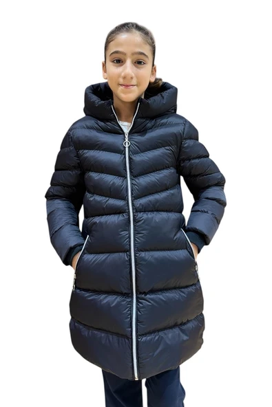 Kız Çocuk Kapüşonlu Kışlık Şişme Mont 51338 ürün görseli 1