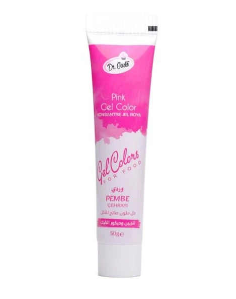 DR GUSTO TÜP JEL GIDA BOYASI PEMBE - 50 GR ürün görseli 1