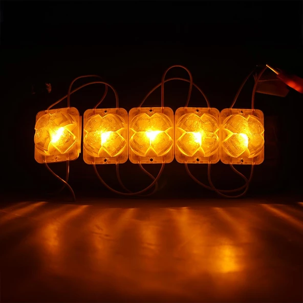 Powermaster PM-14715 12 Volt 2 Watt Sarı Yanıp Sönen Çakar 4333-3030 Modül Led 43X33x28mm ürün görseli 1