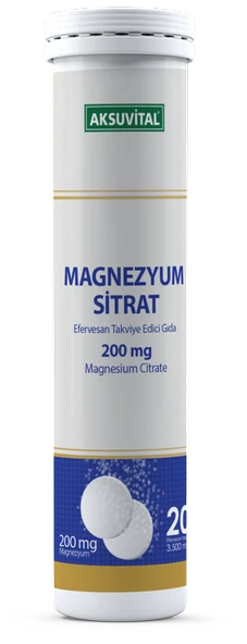 Aksu Vital Magnezyum Sitrat Efervesan Tablet 20li ürün görseli 1