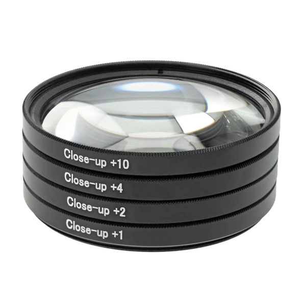 Ayex 77mm Close-Up Filtre Seti 4’lü (+1, +2, +4, +10) Optik Cam, Metal Çerçeve, Taşıma Çantalı ürün görseli 1
