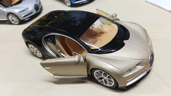 Oyuncak Metal Model Araba 1/36 Çek Bırak Bugatti Chiron Gold ürün görseli 1