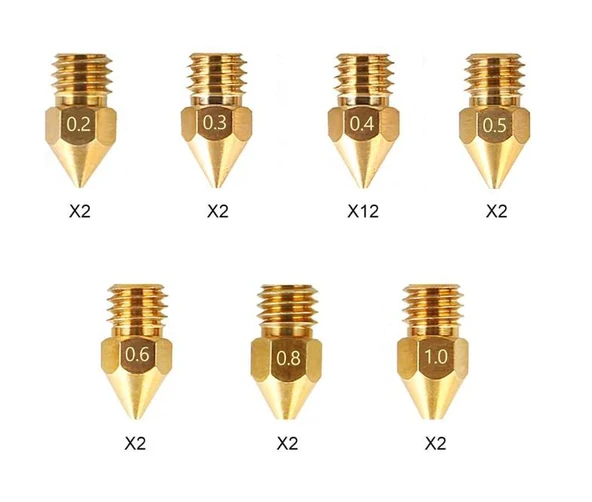 Creality Ender 3 Pirinç Nozzle Seti 24 Adet ürün görseli 1