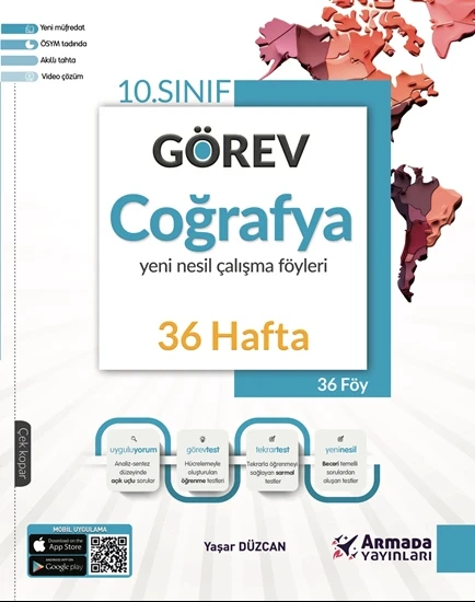 Armada Yayınları 10. Sınıf Görev Coğrafya Yeni Nesil Çalışma Föyleri 36 Hafta ürün görseli 1