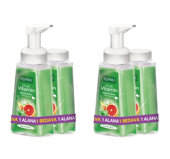 2 Adet X Komili Köpük Sabun Nemlendirici 250 Ml + 250 Ml Yedekli Avokado - Nar ürün görseli 1