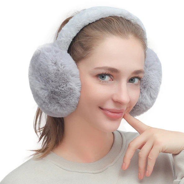 SOĞUKTAN KORUYUCU SOFT PELUŞ KATLANABİLİR KULAK KORUYUCU KULAKLIK ürün görseli 1