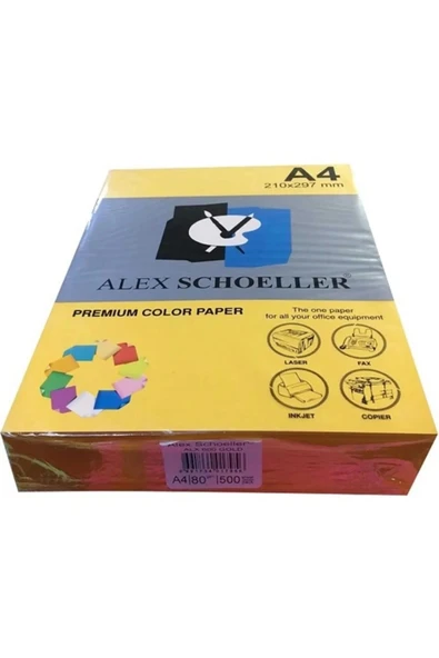 Alex Schoeller Renkli̇ Fotokopi̇ Kağidi 500 Lü A4 Altın Sarı Alx-600 ürün görseli 1