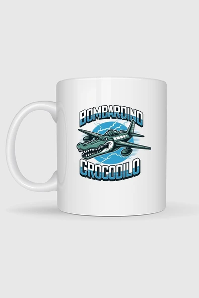 Bombardino Crocodilo Baskılı Kupa Bardak - Resim 2