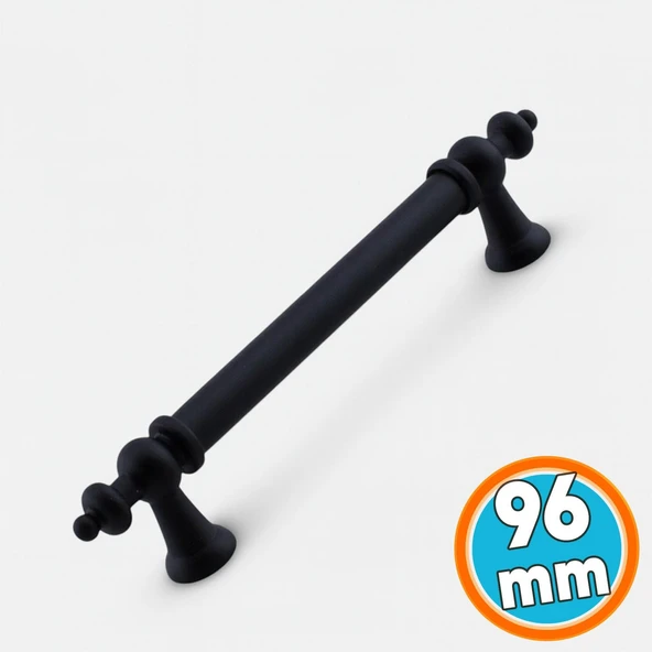 Mobilya Mutfak Çekmece Dolap Dolabı Kulbu Kulpu Kulpları (96 mm - 9.6 cm) Mat Siyah Metal ürün görseli 1