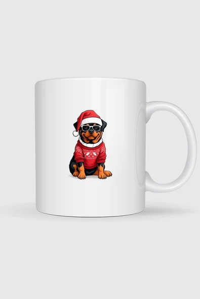 Yılbaşı Yeni Yıl Köpek Baskılı Kupa Bardak ürün görseli 1
