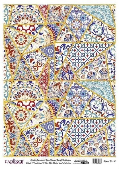 Cadence Desenli Altın Varak Pirinç Dekoapaj Kağıdı - Model 041 ürün görseli 1