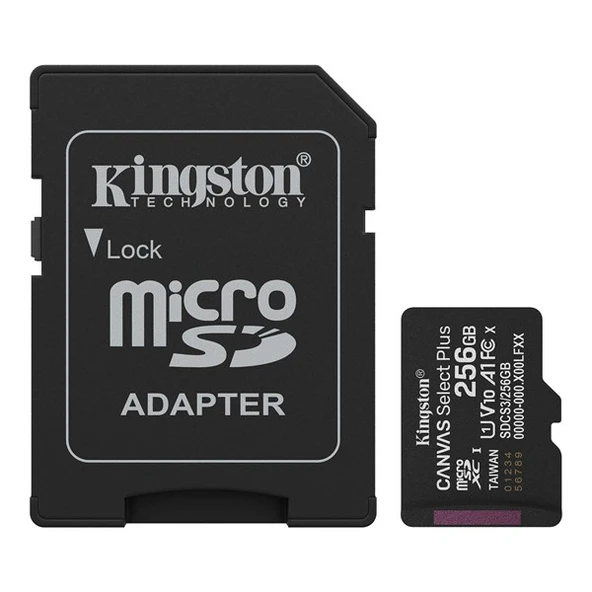 KINGSTON 256GB CANVAS SELECT PLUS DCS3/256GB MICRO-SD HAFIZA KARTI ürün görseli 1