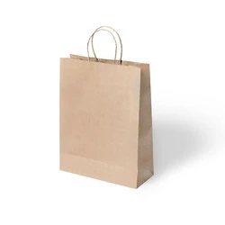 Büküm Saplı Kraft Kağıt  Çanta Naturel Renk Pakette 24 Ad. ürün görseli 1