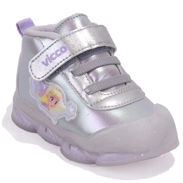 Vicco Gemini 946B25K445 Gri Ortopedik Işıklı Kız Bebe Spor Bot ürün görseli 1