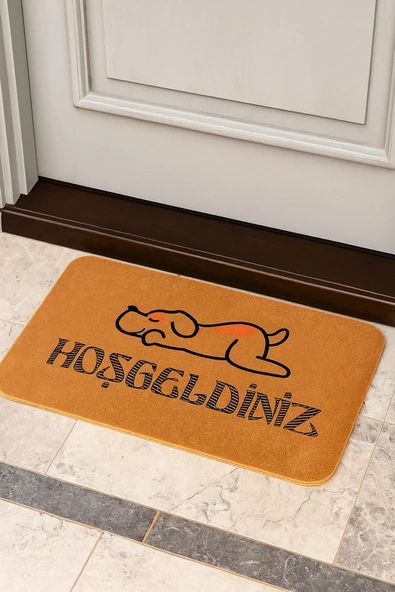 Valerine Life Velür Coco Dokulu Welcome Hoş Geldiniz Kapı Önü Dış Mekan Paspası 45x70cm 27YCM260106 ürün görseli 1
