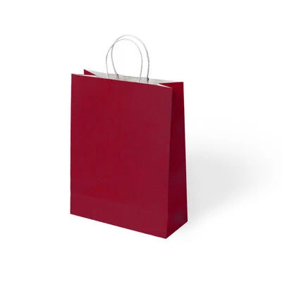Bordo Büküm Saplı Kraft Kağıt Çanta Pakette 24 Ad. ürün görseli 1