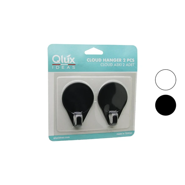 2PCS CLOUD ASKI SİYAH - BEYAZ PLASTİK YAPIŞKANLI MONTAJ (2818) ürün görseli 1