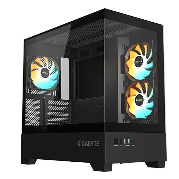 GIGABYTE GB-C201P PANORAMIK GAMING MID-TOWER PC KASASI 360MM SIVI SOĞUTUCU DESTEĞİ ürün görseli 1