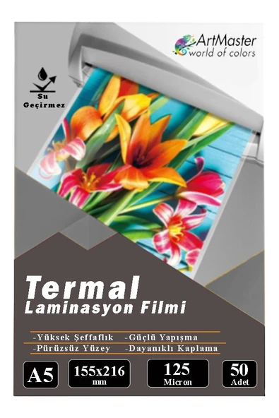 A5 Parlak Laminasyon Filmi 50 Li 1 Paket 125 Mikron Pvc Kaplama Laminasyon Kaplama Poşeti 50 Adet ürün görseli 1