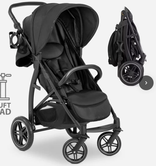 Hauck Rapid 4D Air Bebek Arabası Siyah ürün görseli 1