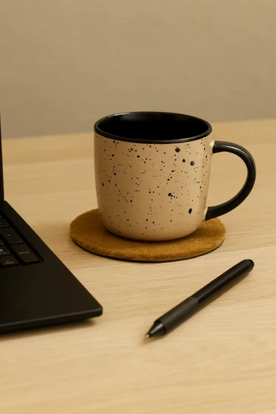 Valerine Life Ev Ofis Çay Fincan Bardak Altlığı 10x10cm Kaymaz 6'lı Velür Doku Kum Beji Coaster Seti ürün görseli 1