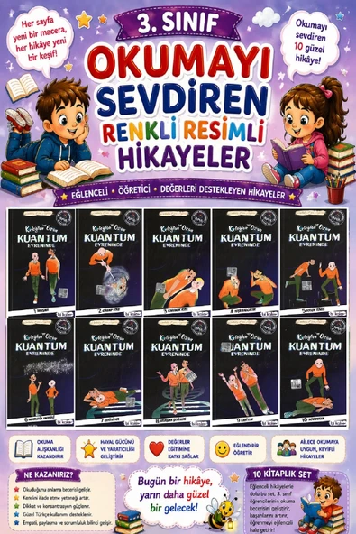 3.Sınıf Okumayı Sevdiren Renkli Resimli Hikayeler 16 - 10 Kitap ürün görseli 1