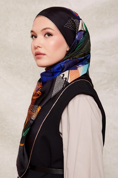 Karmaşık Desen Twill İpek Eşarp-0915 ürün görseli 1