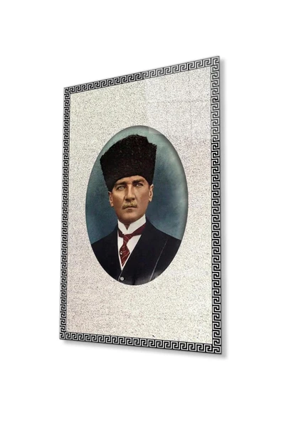 Atatürk Cam Tablo 4mm Dayanıklı Temperli Cam, Atatürk Glass Wall Art ürün görseli 1