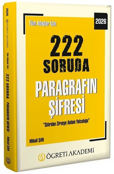 Öğreti 2026 KPSS MEB-AGS ALES DGS TYT AYT MSÜ 222 Soruda Paragrafın Şifresi Soru Bankası Çözümlü - Mikail Şan Öğreti Akademi ürün görseli 1
