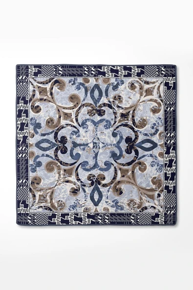 Desenli Twill İpek Eşarp-0918 - Resim 6